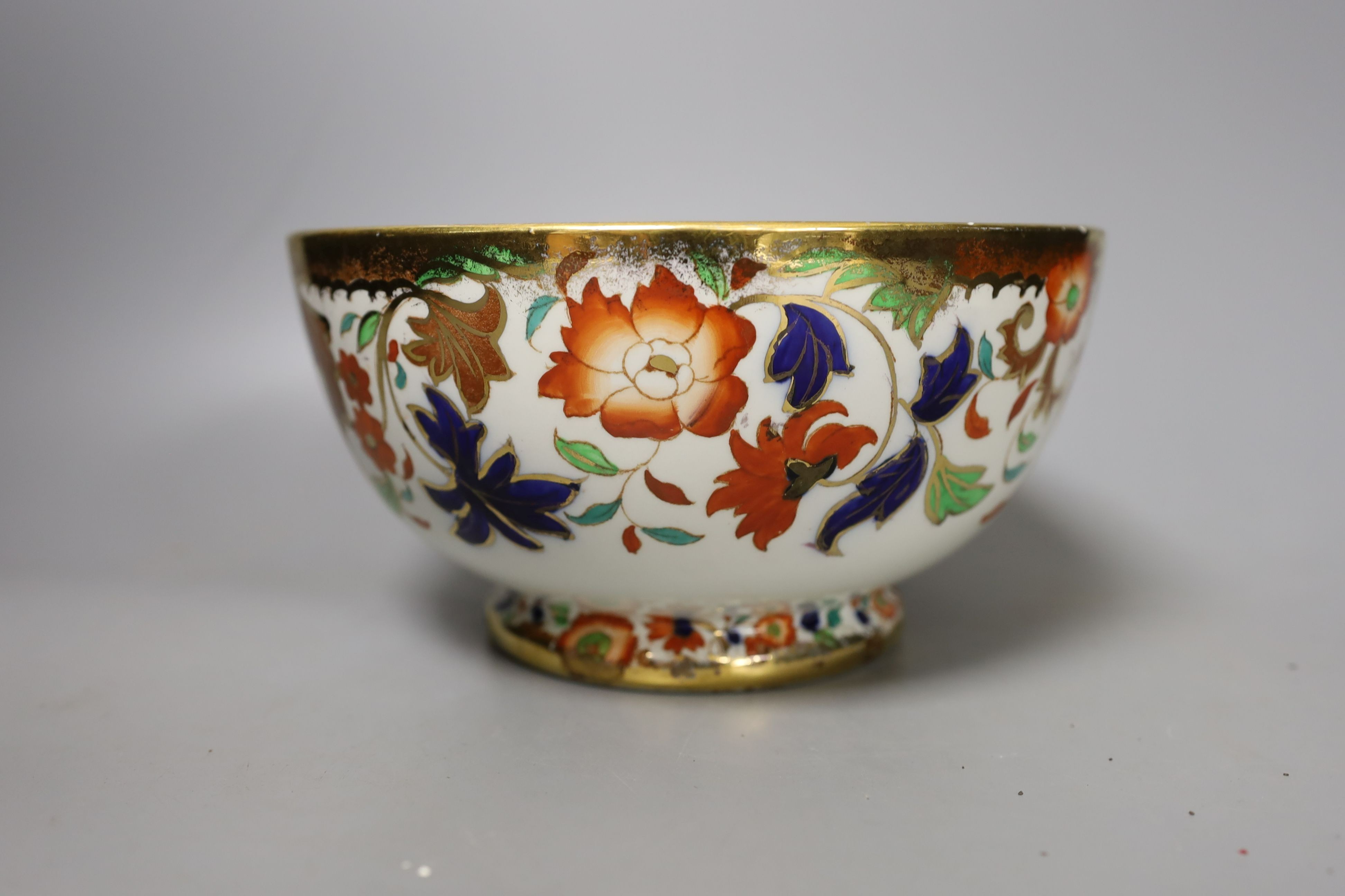 A Copeland ginger jar and cover and 2 Amherst ironstone punchbowls